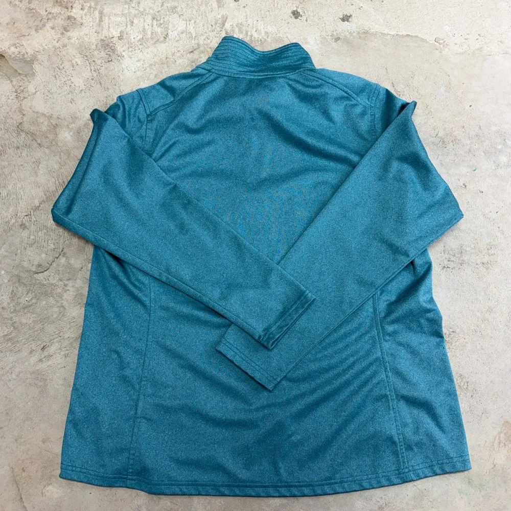 The North Face Womens Teal Quarter Zip Pullover Fleece Jacket Size XXL - Picture 6 of 7